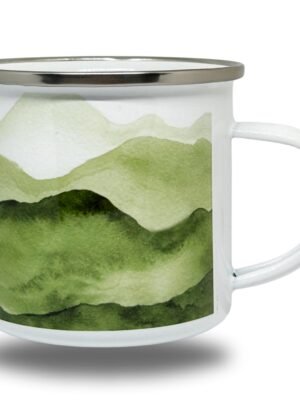 Mountain Scape Graphic Printed Travel Metal Mug