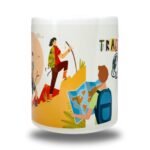 Travel The World Graphic, Ceramic Mug, 360 ML