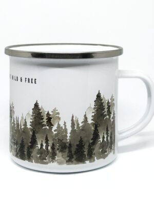 Wild & Free with Tress Printed | Travel Mug I White