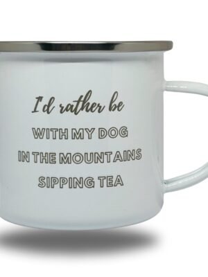 I'd Rather Be with My Dog Printed Travel Metal Mug