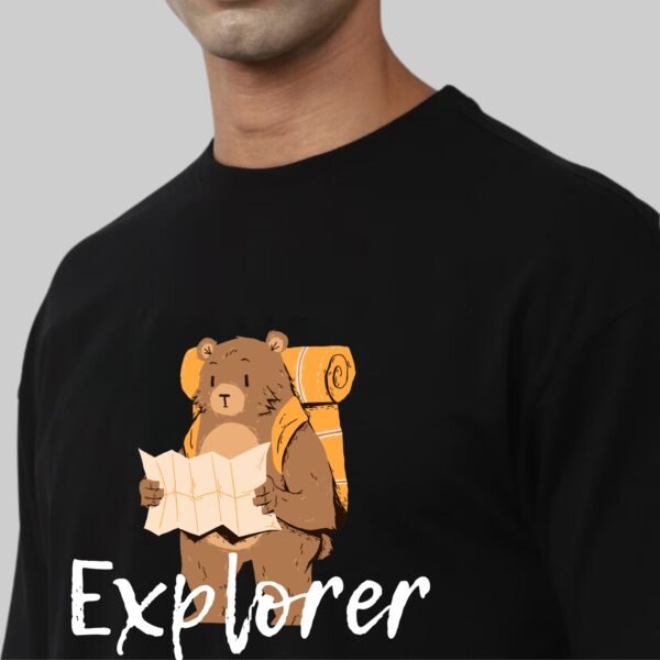 Bear Explorer Graphic, Relaxed Fit Drop Shoulder T-Shirt