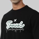 Travel Procrastinator Graphic, Relaxed Fit Drop Shoulder T-Shirt